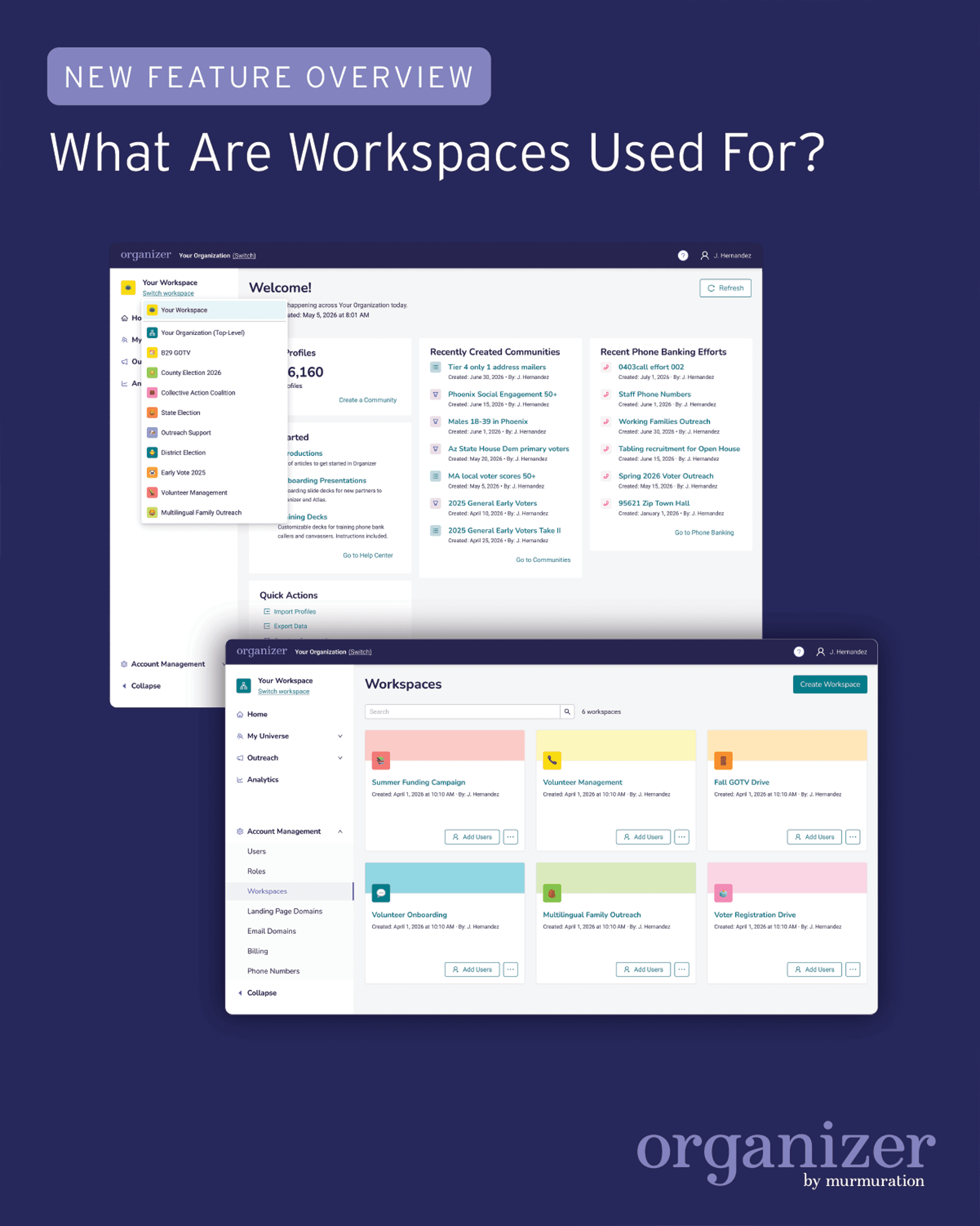 Introducing Workspaces in Organizer: One Account, Focused Spaces for the Way You Organize